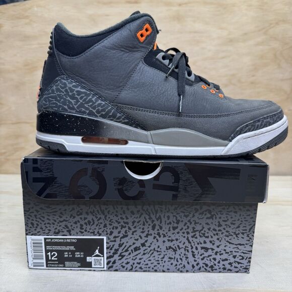 USED sz 12 Air Jordan 3 Retro Fear Pack Night Stadium Total Orange CT8532-080 main image 9